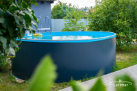 Каркасный бассейн морозоустойчивый Larimar 4 х 1.25м (врезной скиммер + форсунка) цвет Платина/40002L